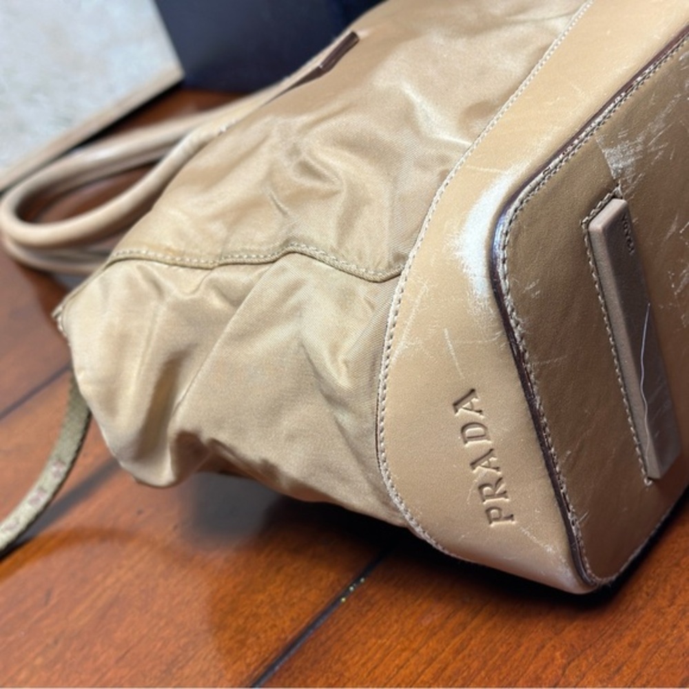AUTHENTIC Prada Tessuto Cuoio Shoulder Bag. Tan. - Picture 8 of 16